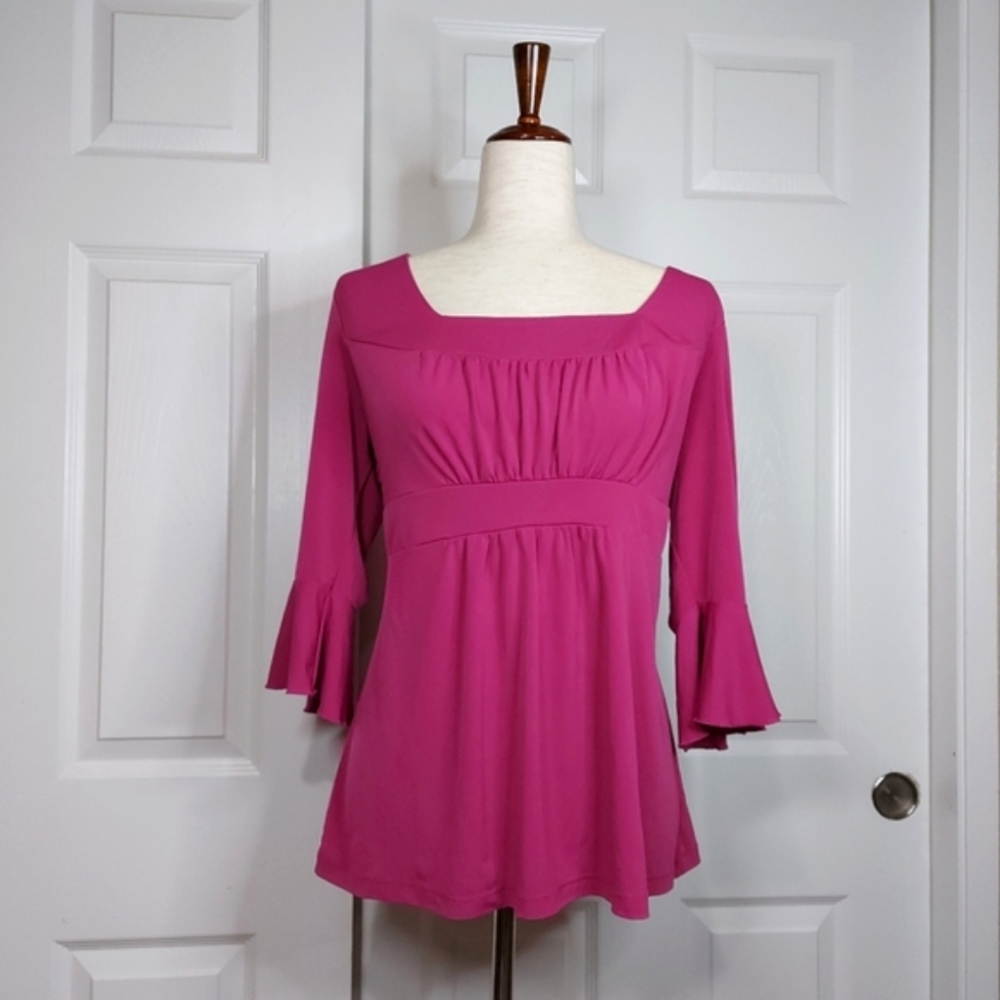Studio 1940 | Runched Pink Blouse Balletcore Back bow Cut-out | XL